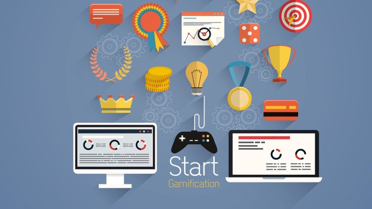 Gamification in business- Flat design